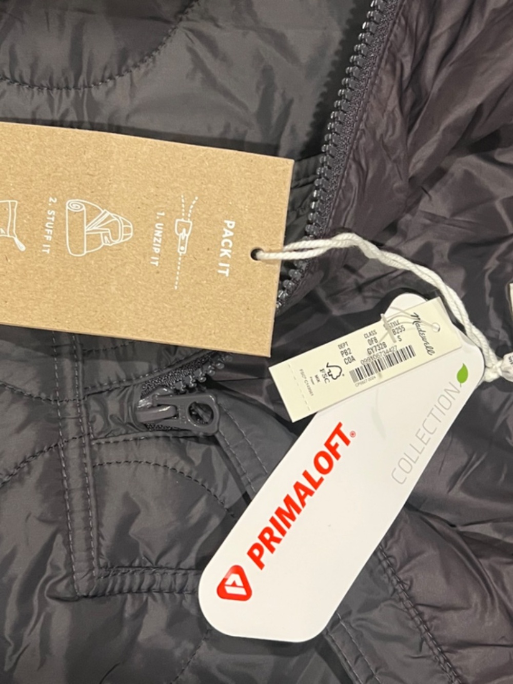 NWT Madewell PrimaLoft Packable Hooded Quilted Jacket S - Picture 4 of 7